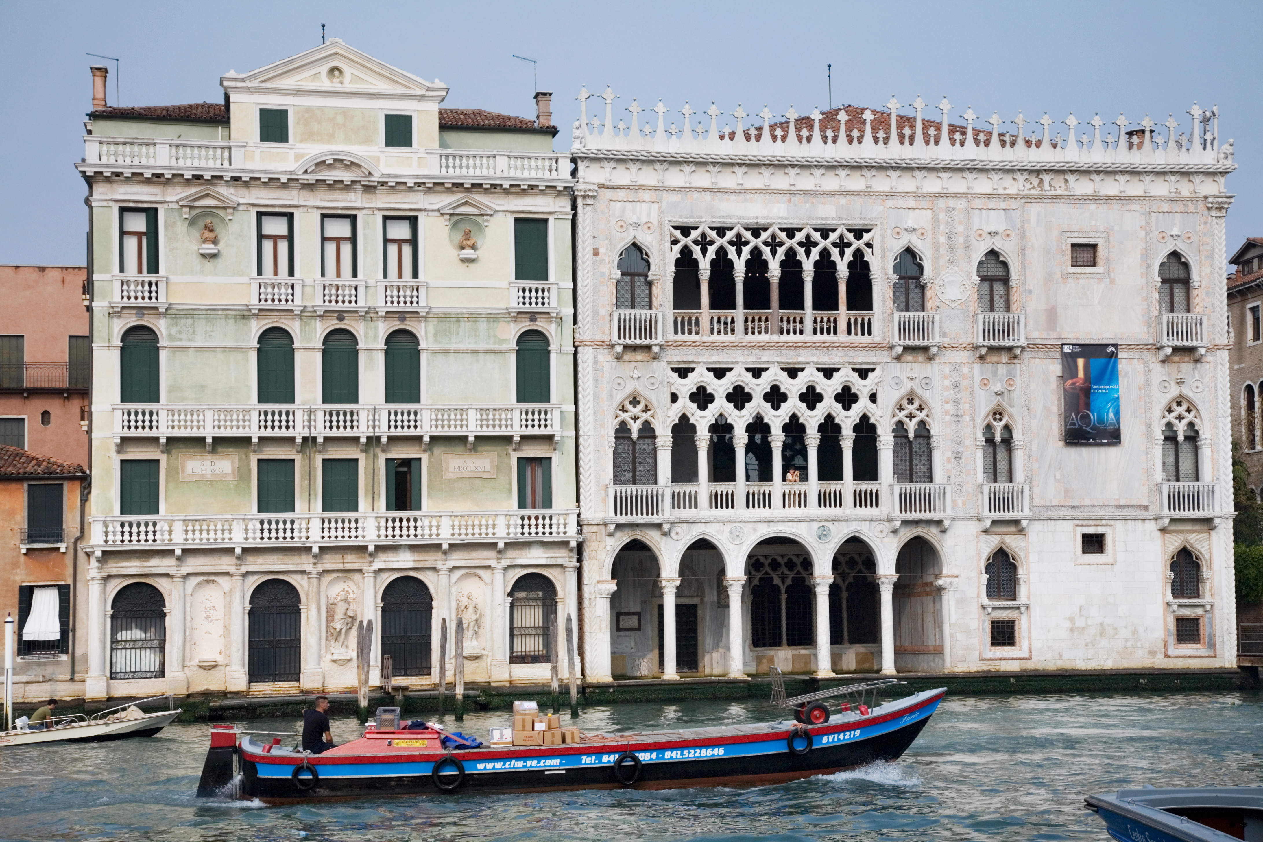 Historic palaces beside the Grand Canal in Venice